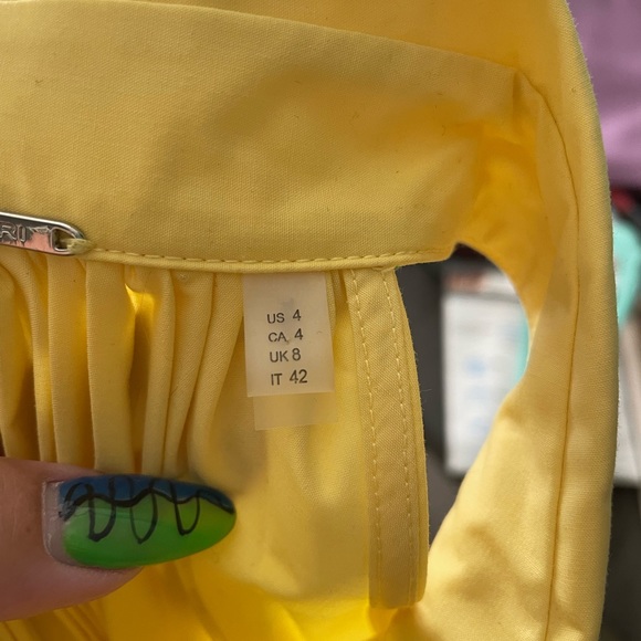 Elie Tahari Yellow Pleated A-line dress - Picture 3 of 5